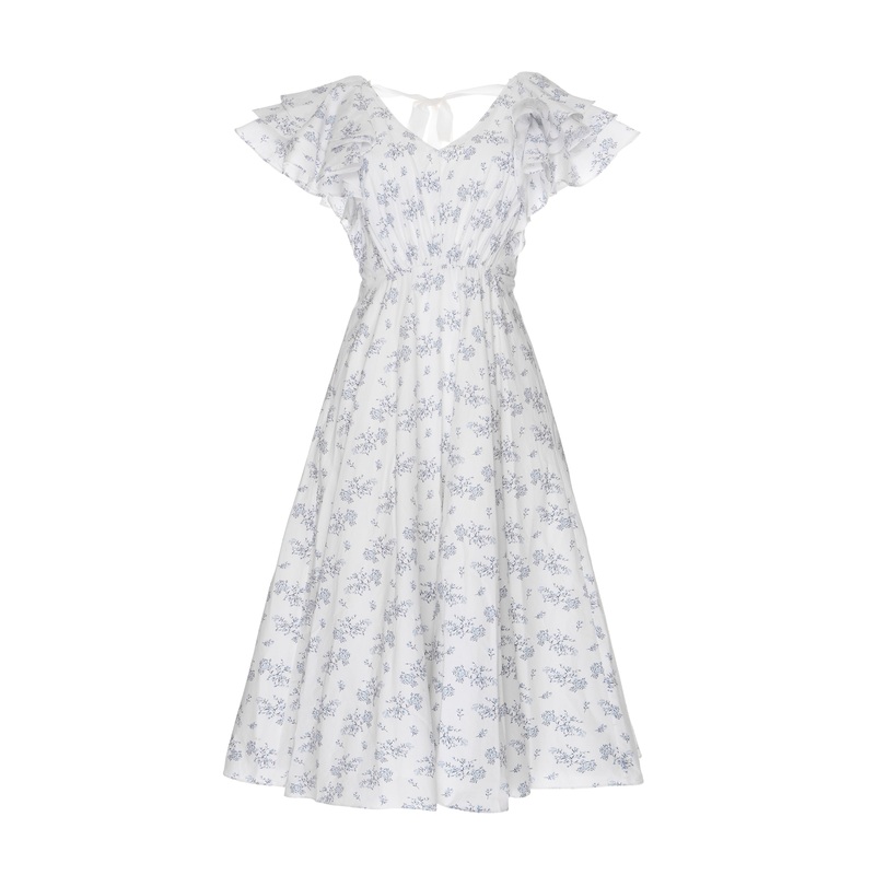 Juno Dress in Blue Flora