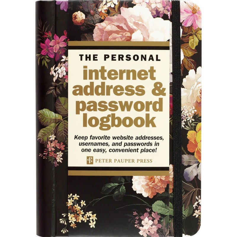 Midnight Floral Personal Internet Address and Password Logbook 334848