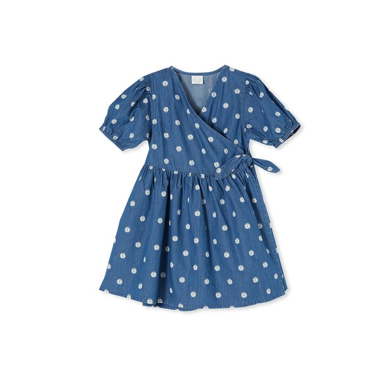 Milky daisy dress in blue