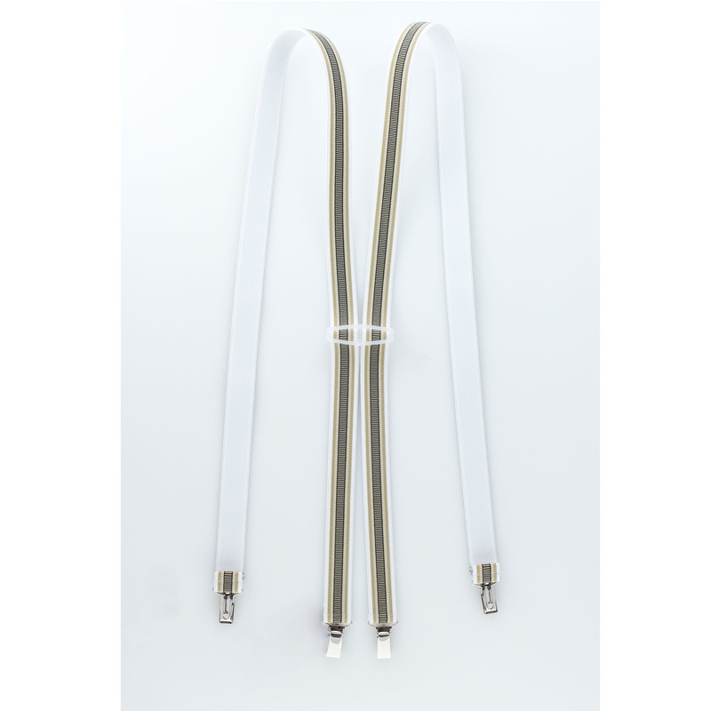 Broad Stripe Tan Suspenders S1CP S2CP S3CP