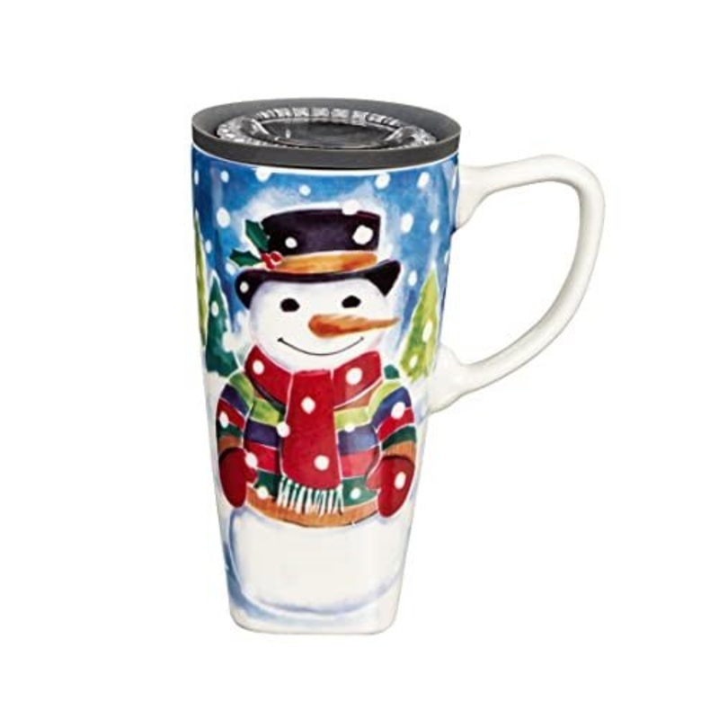 Ceramic Travel Cup Snowman 3CLC97004