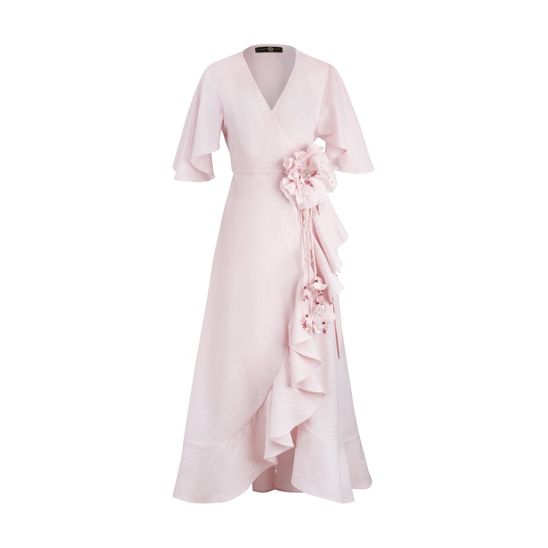 Gol Wrap Dress in Pink