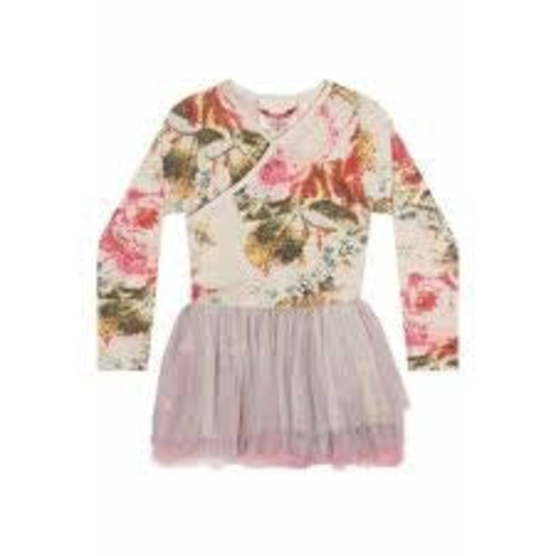 Paper Wings Crossover Leotard in multi colour print