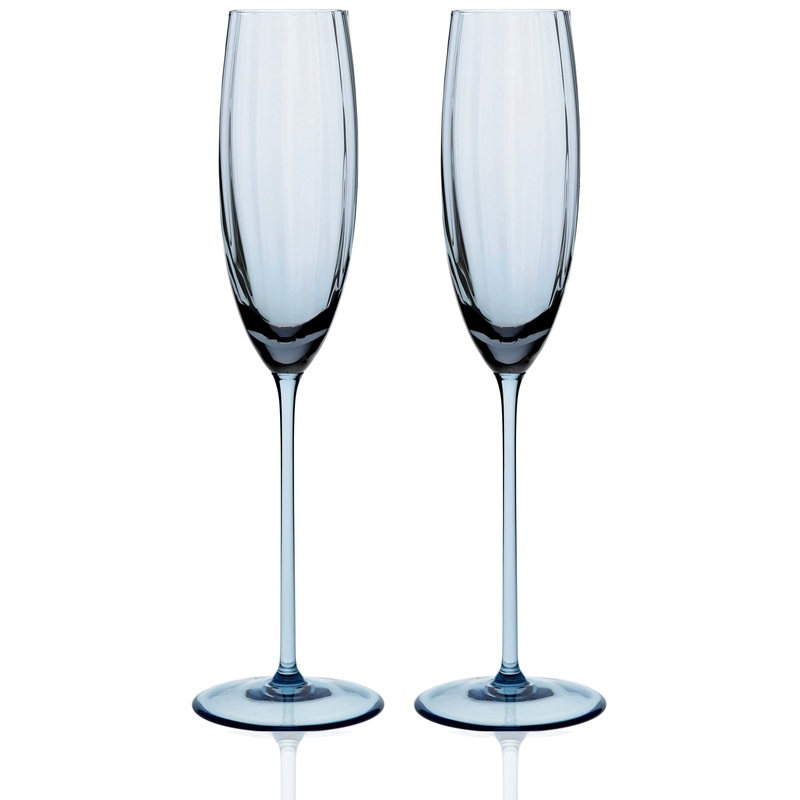 Quinn Ocean Champagne Flute Glasses, Set of 2