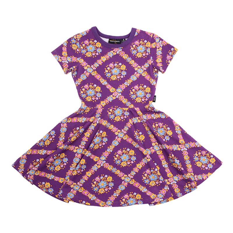 Rock your baby Purple Haze Waisted Dress in purple