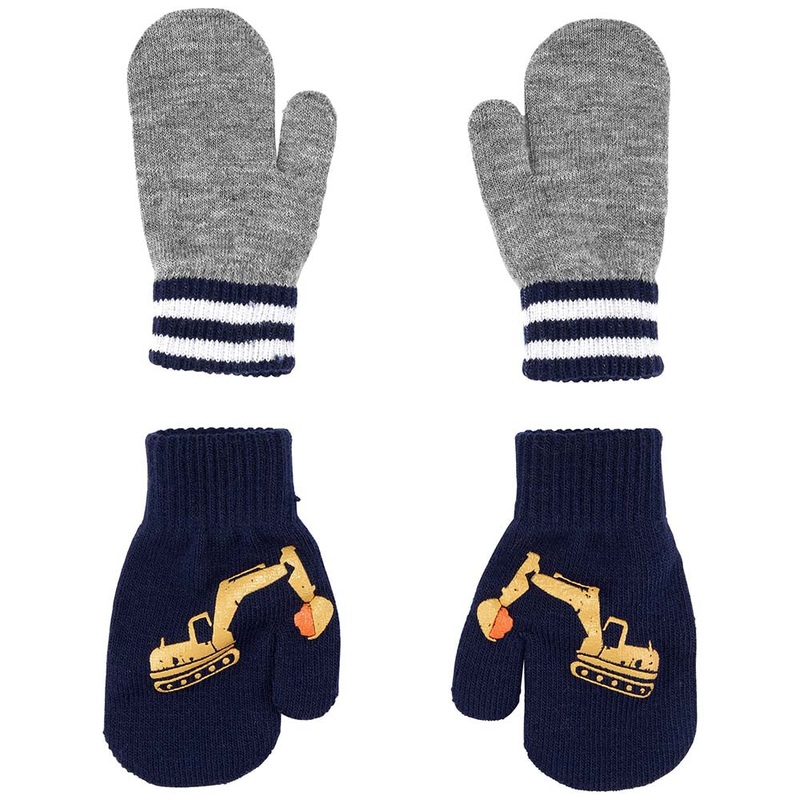 Toddler Boys' 2-Pack Navy Construction Gripper Mittens 2P889010