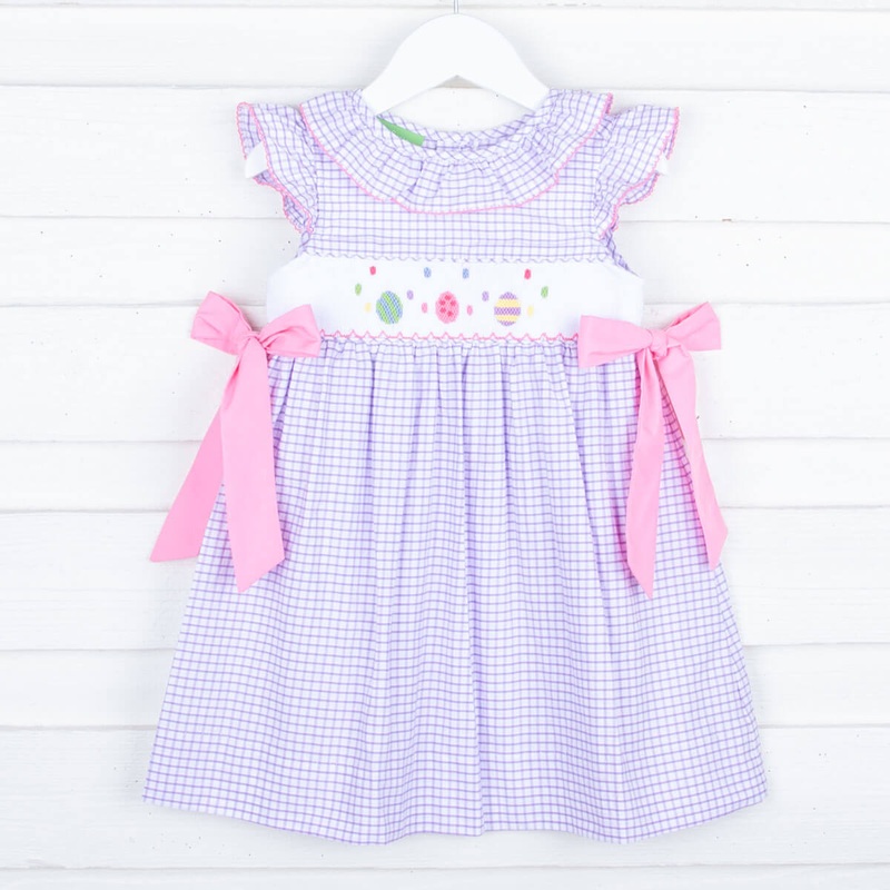 Easter Eggs Smocked Lavender Beverly Dress