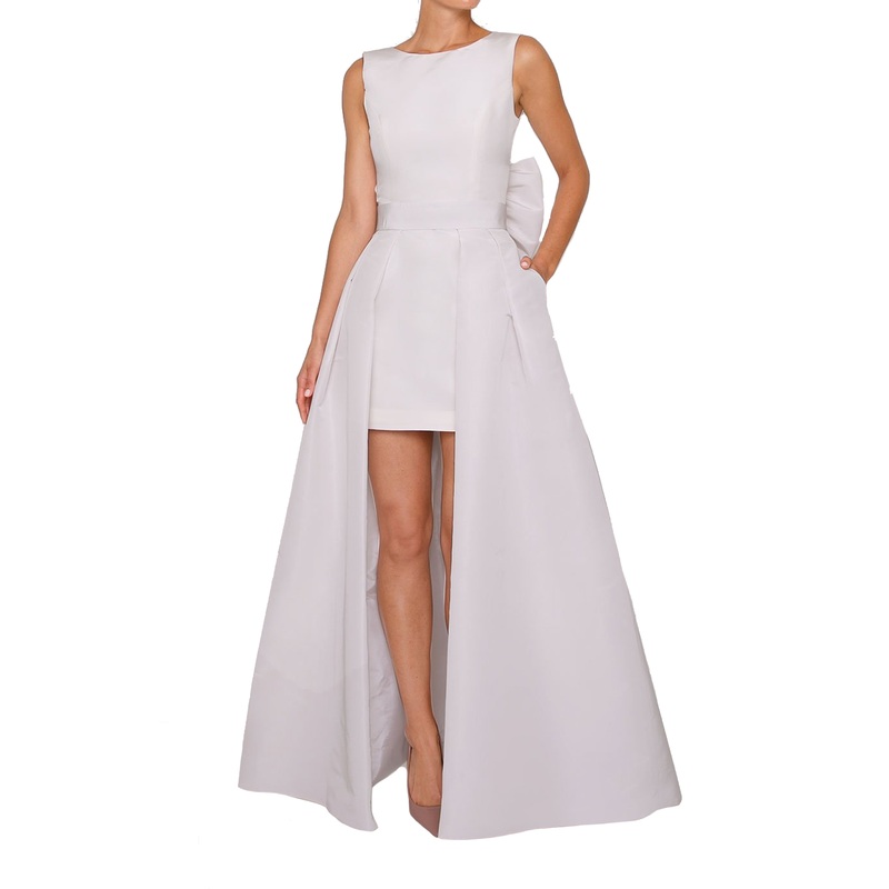 Ella Silk Faille Mini Dress with Convertible Skirt