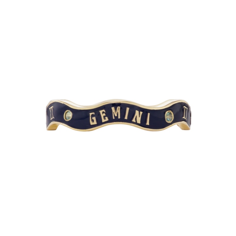 Gemini Zodiac Enamel Wave Band III