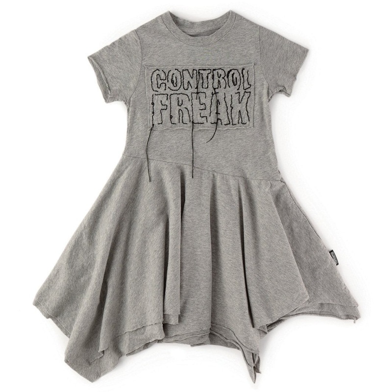 nununu embroidered control freak dress heather grey