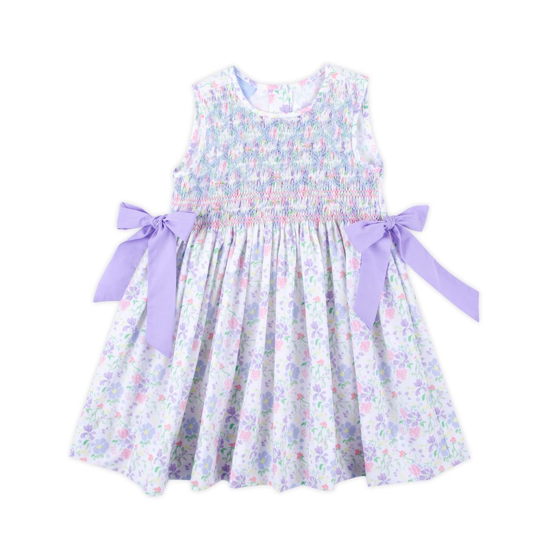 Poppy Floral Purple Smocked Scarlett Dress