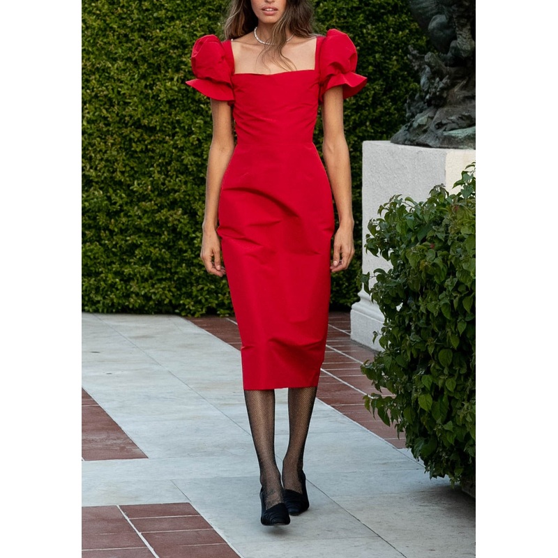 Rose Midi Dress in Red