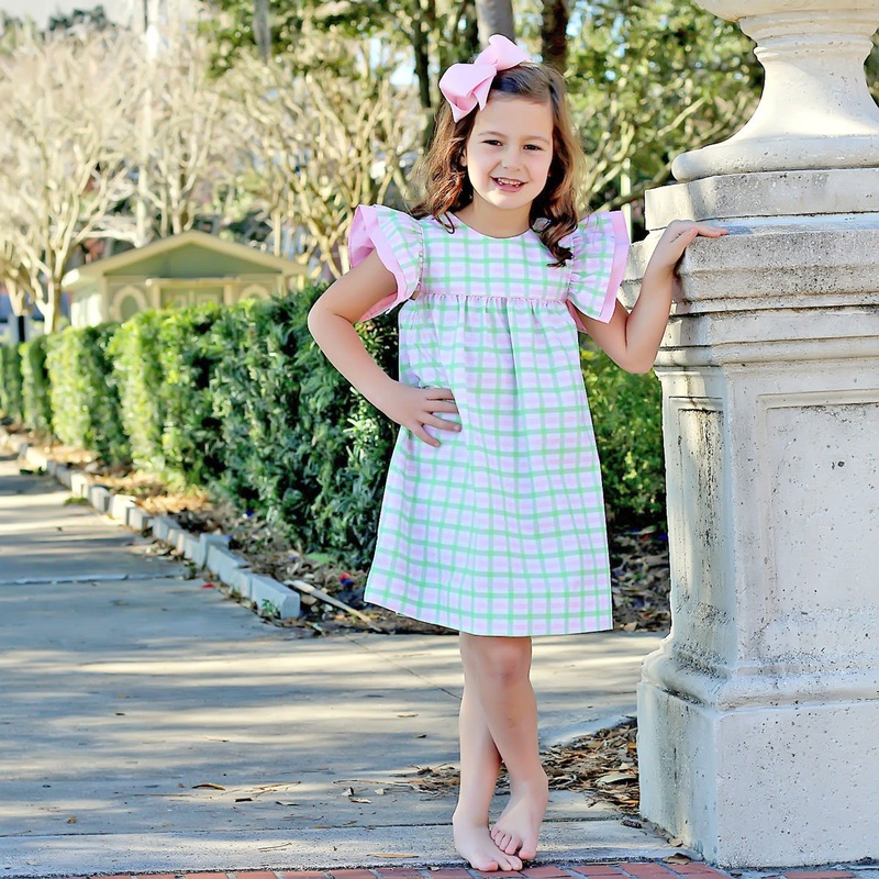 Ruffle Dress Pink and Green Plaid