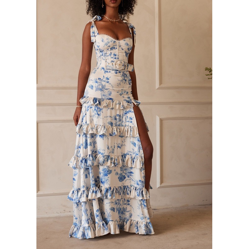 The Lisianthus Dress in Provencal Blue Floral