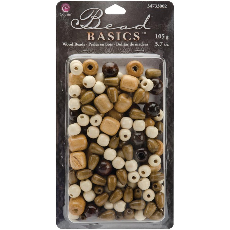 Assorted Rounded Wooden Beads 3.7 oz 34733002
