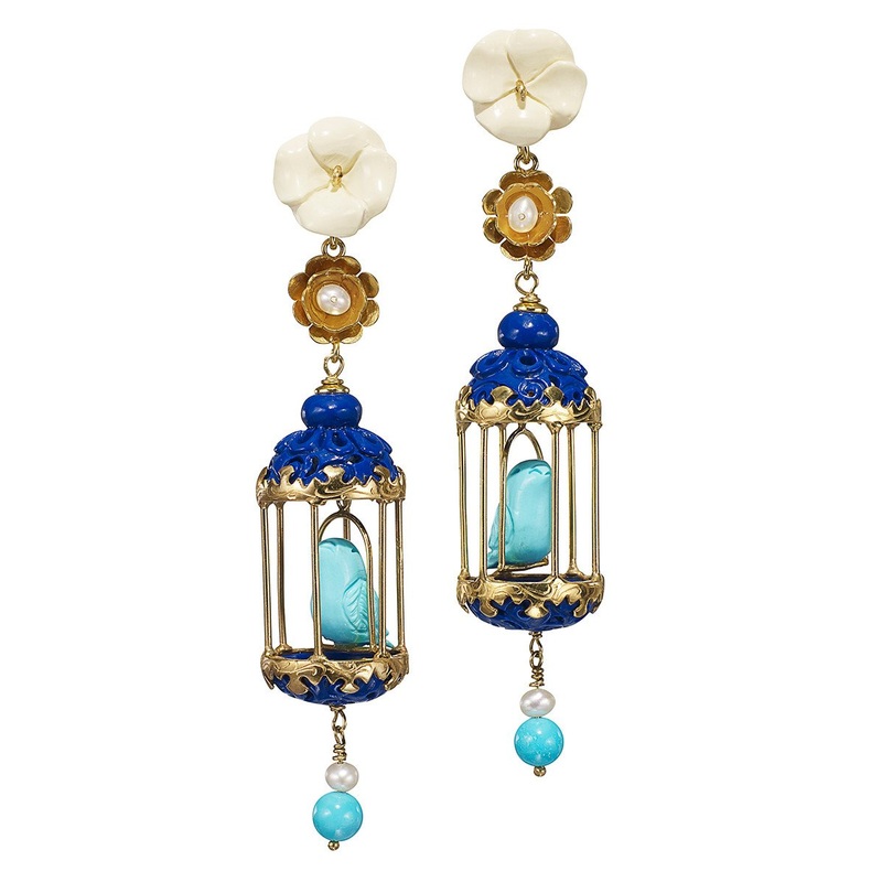Aviary Classic in White, Lapis, & Turquoise