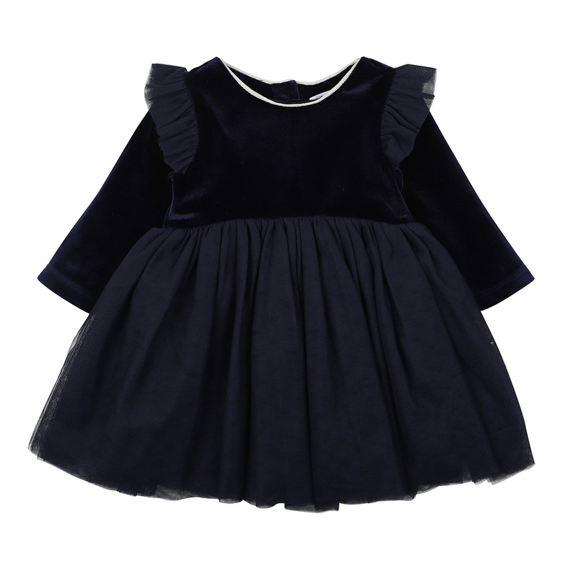 Bebe Ivy velour tutu dress navy in blue