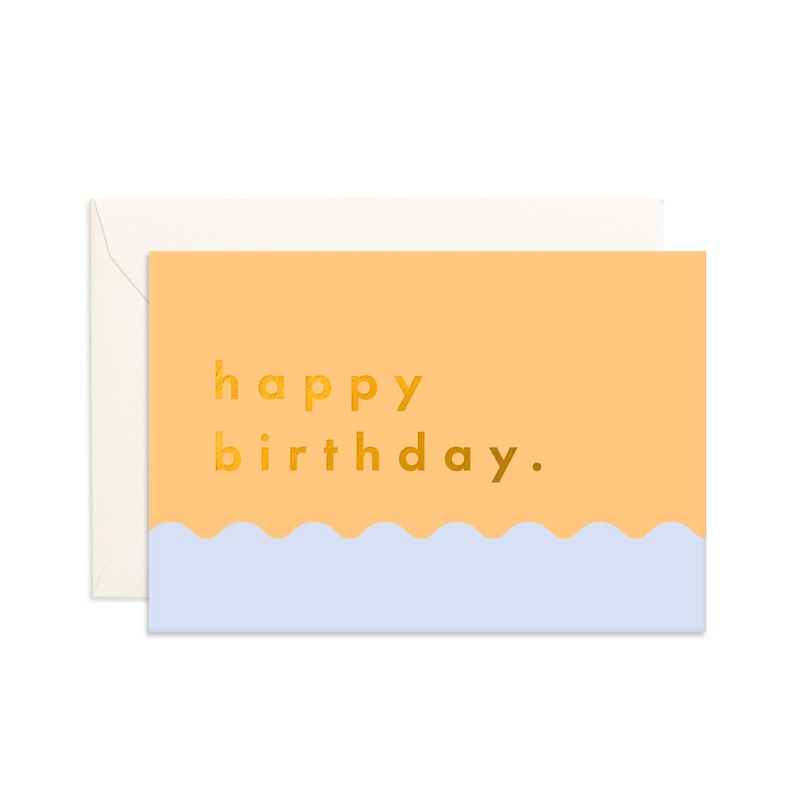 Birthday Tangerine Ripple Mini Greeting Card