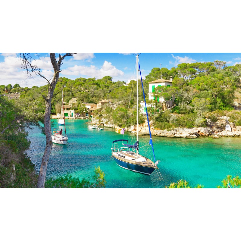 Boating Along the Coast of Mallorca, Spain