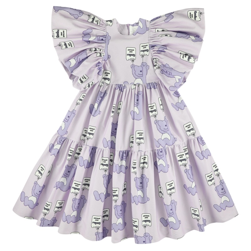 caroline bosmans long dress allover purple teddy