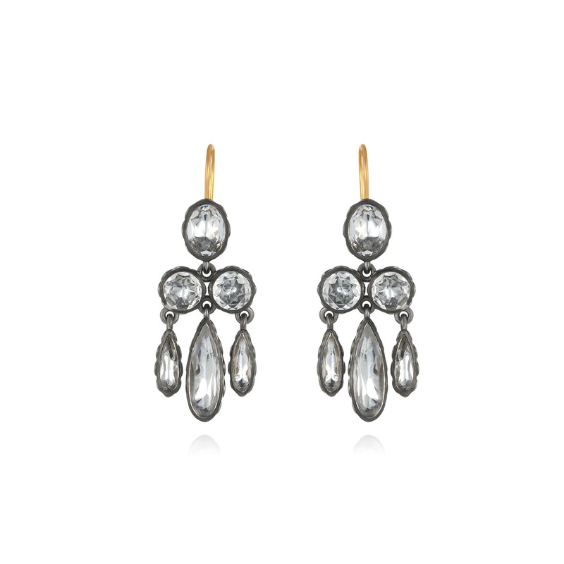 Catherine Girandole Earrings in White