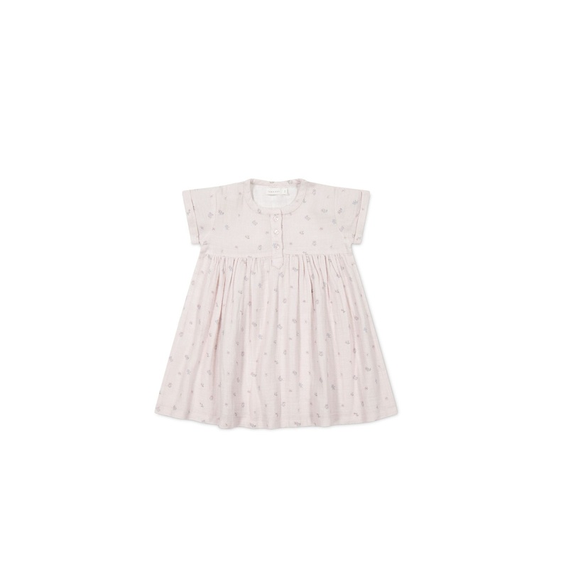Jamie Kay Organic Cotton Muslin SS Meredith Violet Dress in Pink
