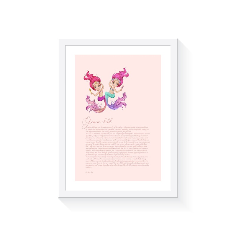 Mermaid Zodiac A4 Print (Gemini)