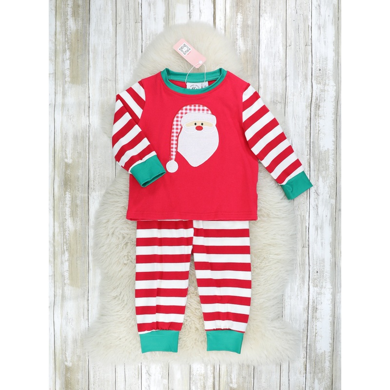 Red Striped Santa Raglan Pajamas
