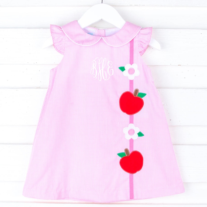 Apple & Flower Pink Gingham Sally Dress
