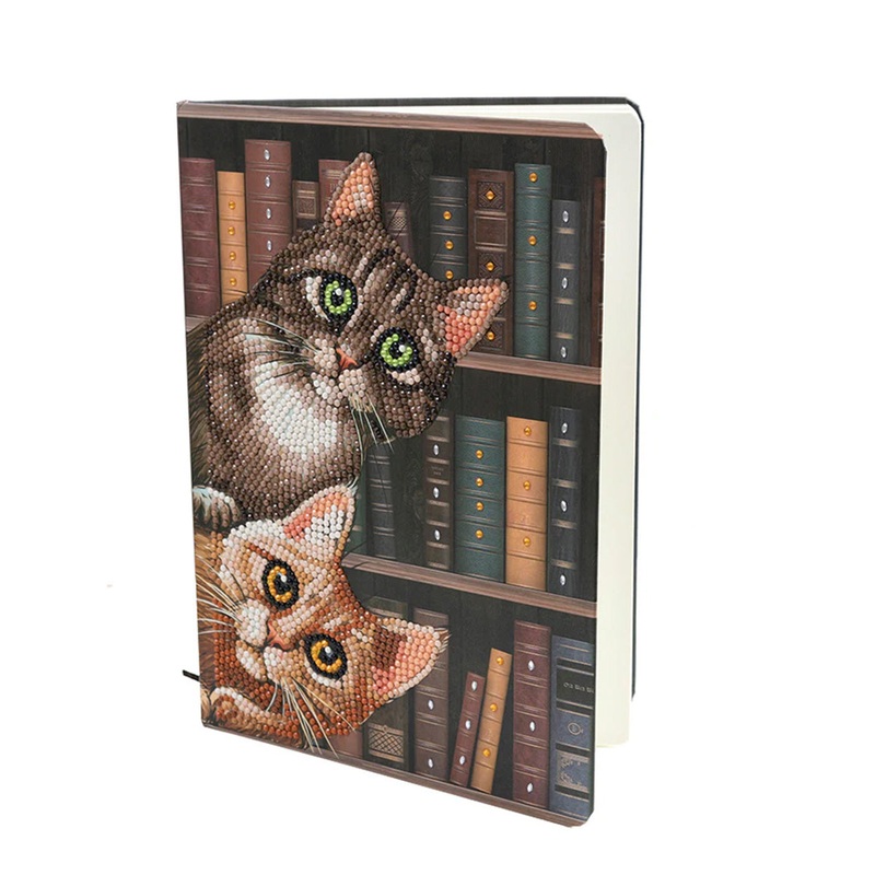 Cats in the Library Crystal Art Notebook Kit CA-60176
