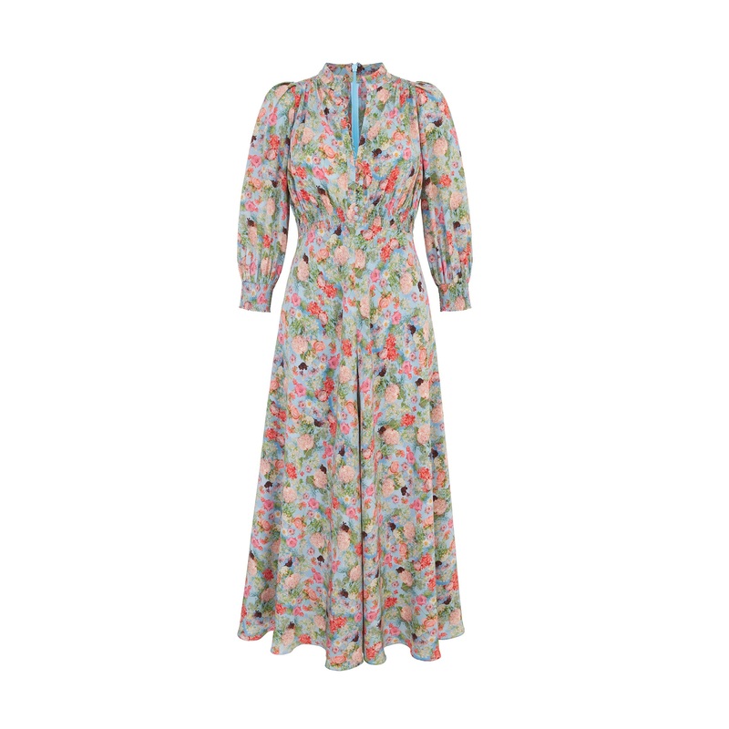Gabriella Floral Print Silk Tea Dress  x Joe Horner