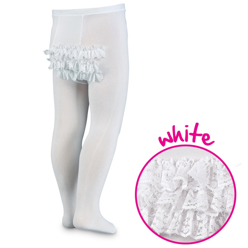 Girls White Rhumba Lace Tights 1441