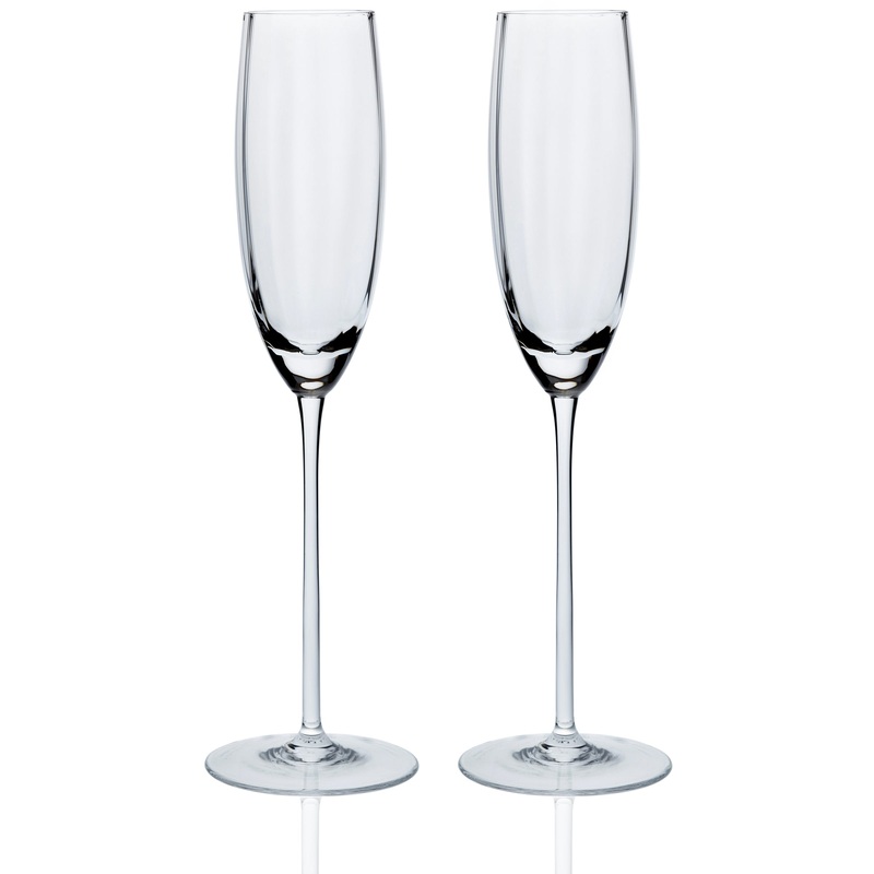 Quinn Clear Champagne Flute Glasses, Set of 2