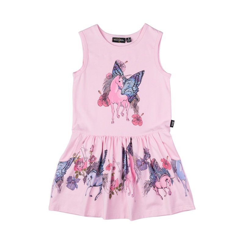 Rock your baby alicorn drop waist dress in pink