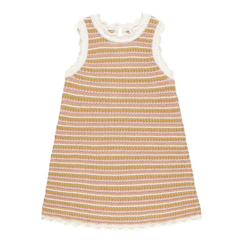 Rylee + Cru Crochet Tank Mini Dress - Pink Stripe