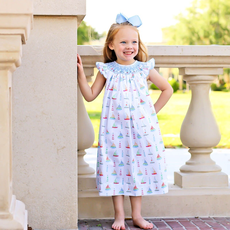 Sailboat Marina Smocked Dress