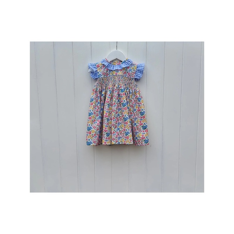 Smox Rox Maggie  dress in white and blue floral