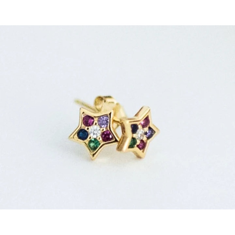 Multicolor Star Gemstone Earrings