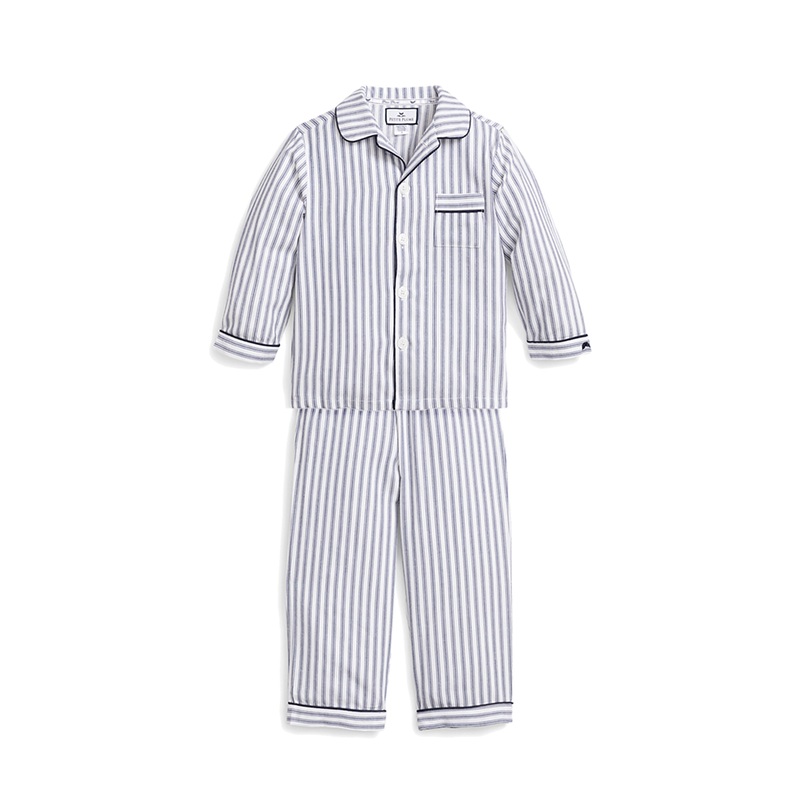 Navy French Ticking Pajama Set