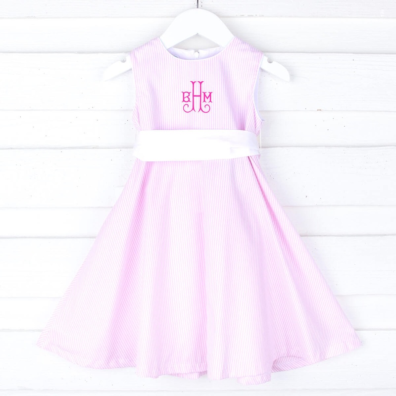 Pink Stripe Sash Dress
