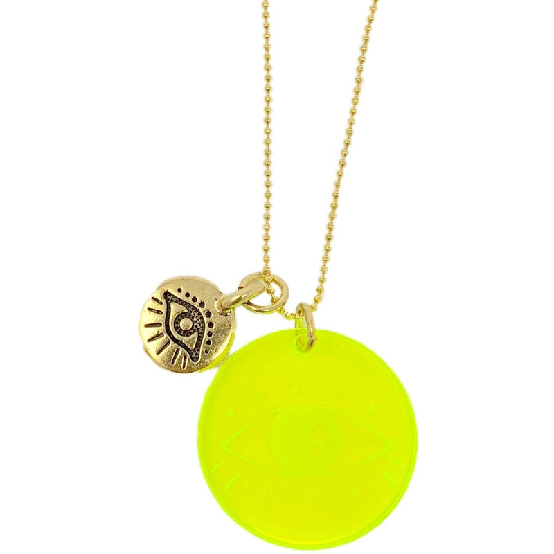 atsuyo et akiko evil eye necklace yellow charm