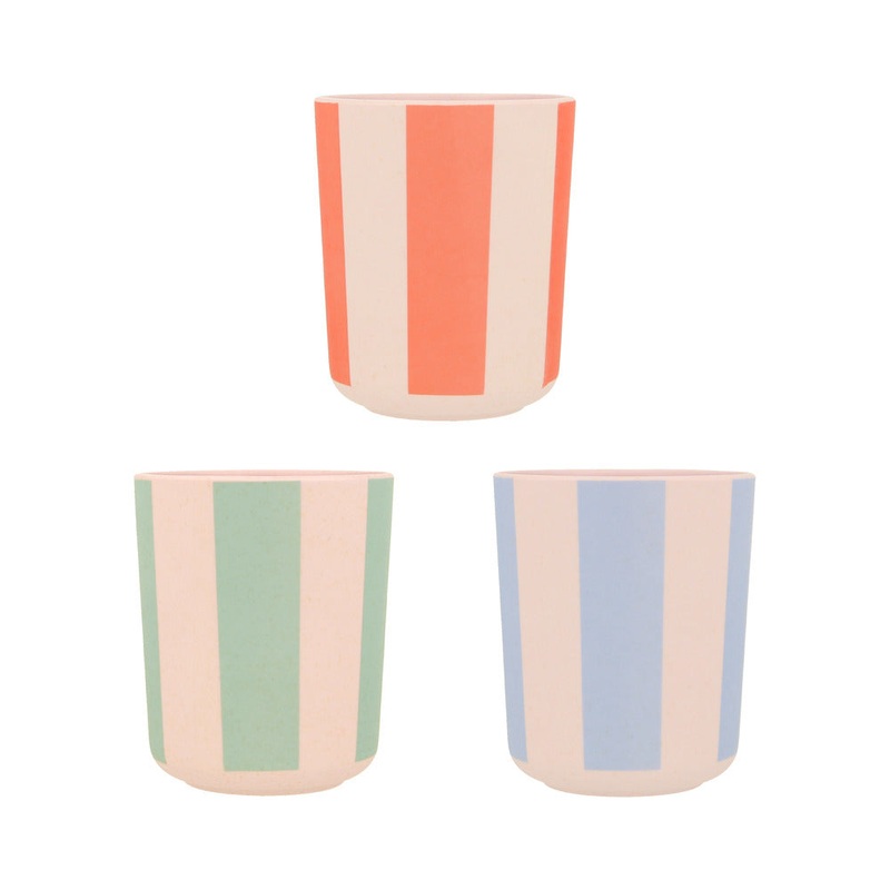 Meri Meri Reusable Bamboo Cups STRIPY 6x