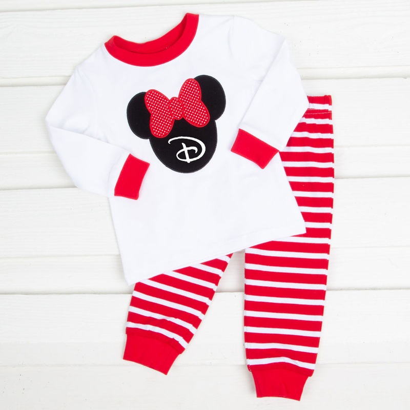 Mouse Ears Applique Girl Pajamas