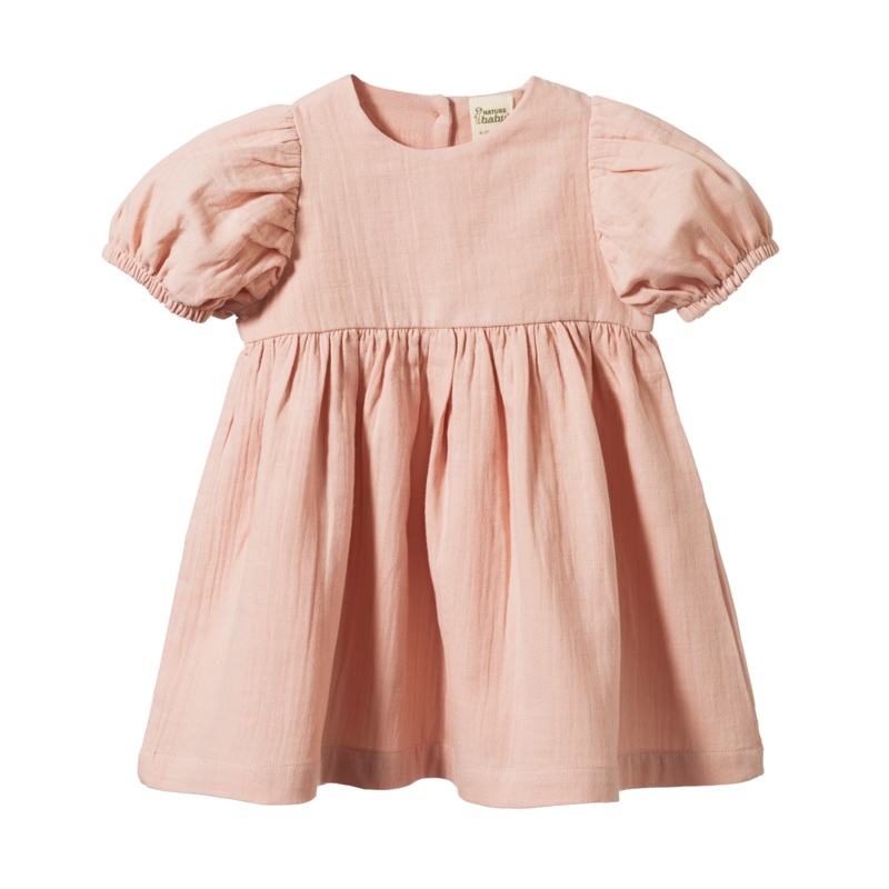 Nature Baby Albertine Dress Rose Dust Crinkle in Pink