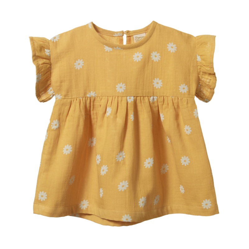 Nature Baby Clara Dress Chamomile Sunshine Print in Multi