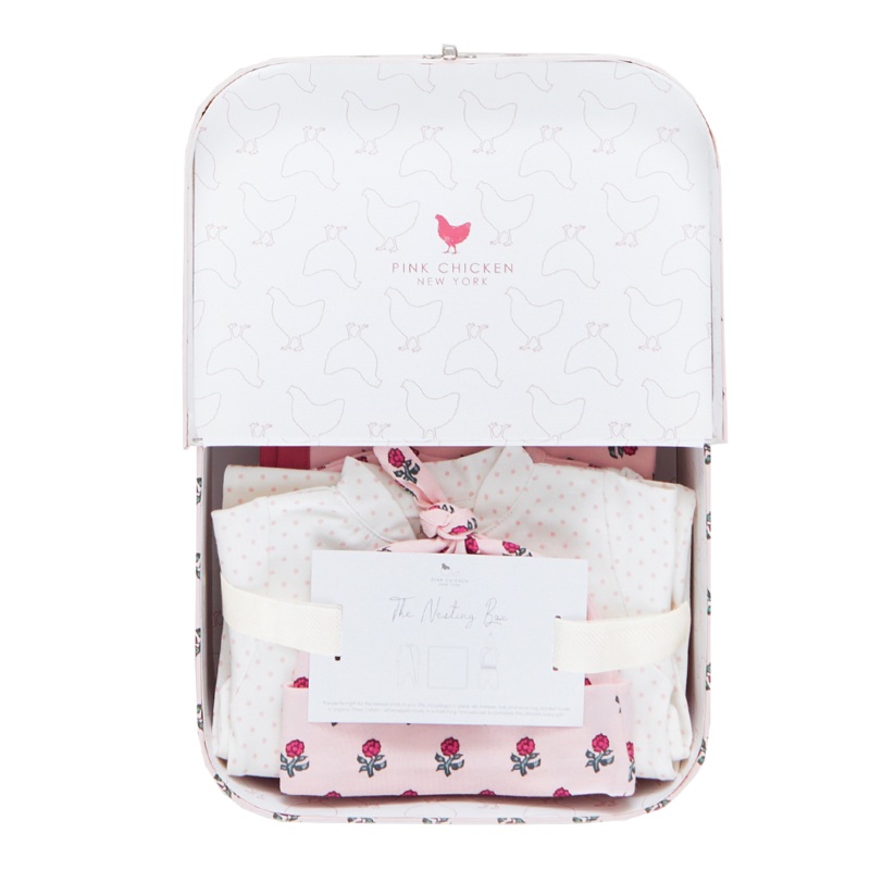 Nesting Box in Pink Tiny Flower