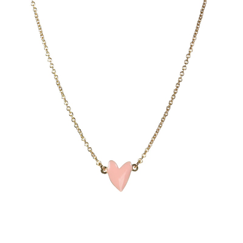 titlee heart necklace pink