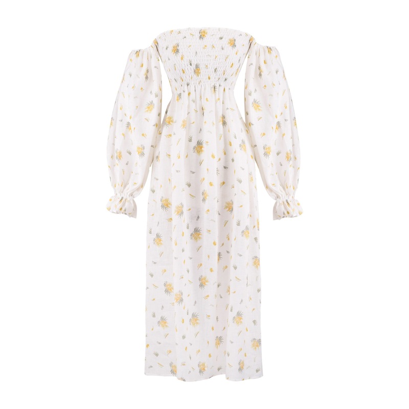 Atlanta Linen Dress In Mimosa