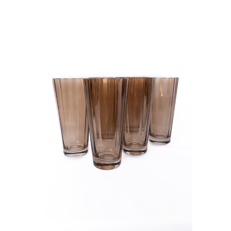 Estelle Colored Sunday High Balls, Set of 6 in Amber Smoke