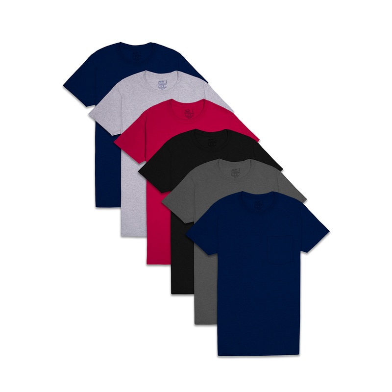 Men's Short Sleeve Fashion Pocket T shirt 6 pk 6P30BG